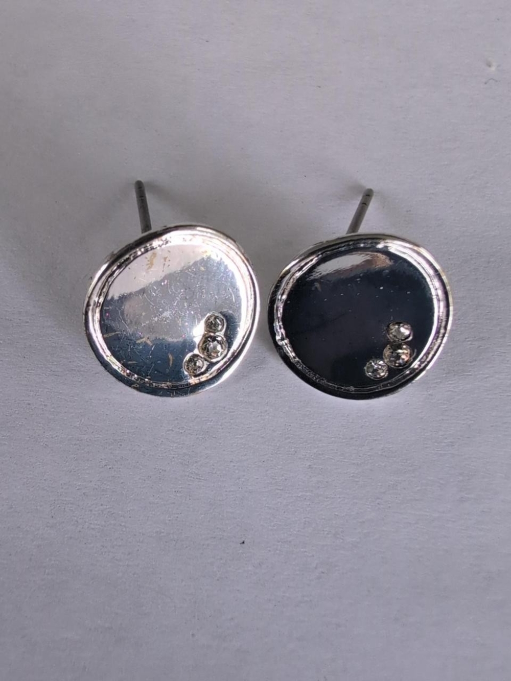 Kenneth Cole Silver and rhinestone stud earrings  #luxury #jewelry